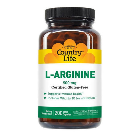 Country Life, L-Arginine with B-6, 500 MG, 200 Vcaps