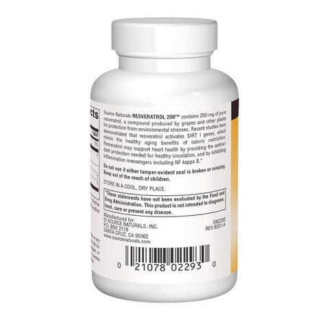 Source Naturals, Resveratrol, 200 mg, 60 Tabs
