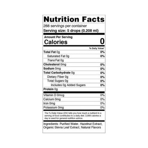 Sweetleaf Stevia, Sweet Drops Sweetener Hazelnut, 2 Oz