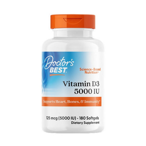 Doctors Best, Vitamin D3, 5000 IU, 180 softgels