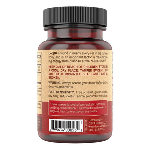 Deva Vegan Vitamins, Vegan Coenzyme Q10, 100 mg, 90 Tabs