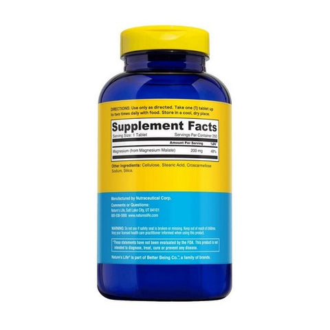 Nature's Life, Magnesium Malate, 1300 mg, 250 tabs
