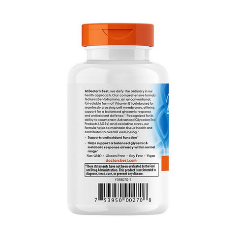 Doctors Best, Benfotiamine, 300 mg, 60 Veggie Caps