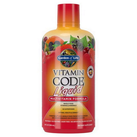 Garden of Life, Vitamin Code Liquid Multivitamin Formula, Fruit Punch Flavor 30 oz