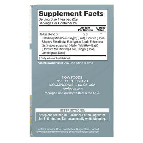 Now Foods, TLC Throat and Lung care Tea, 24 Bags