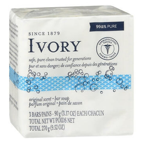 Ivory, Gentle Bar Soap Original, Count of 3 (3.1 Oz)