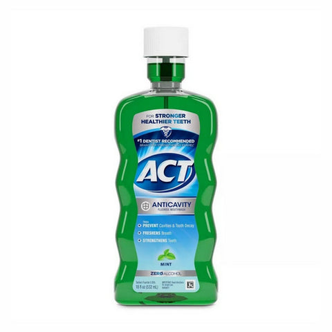 Act, Anticavity Fluoride Rinse Alcohol Free, Mint 18 oz