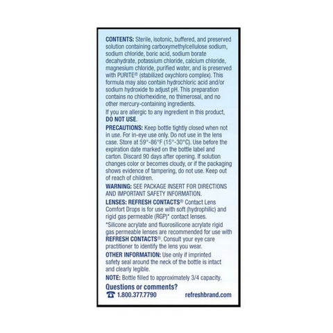 Refresh, Contact Lens Comfort Moisture Drops, 12 ml