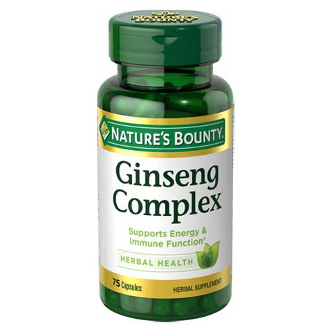Nature's Bounty, Ginseng Complex Capsules, 75 caps